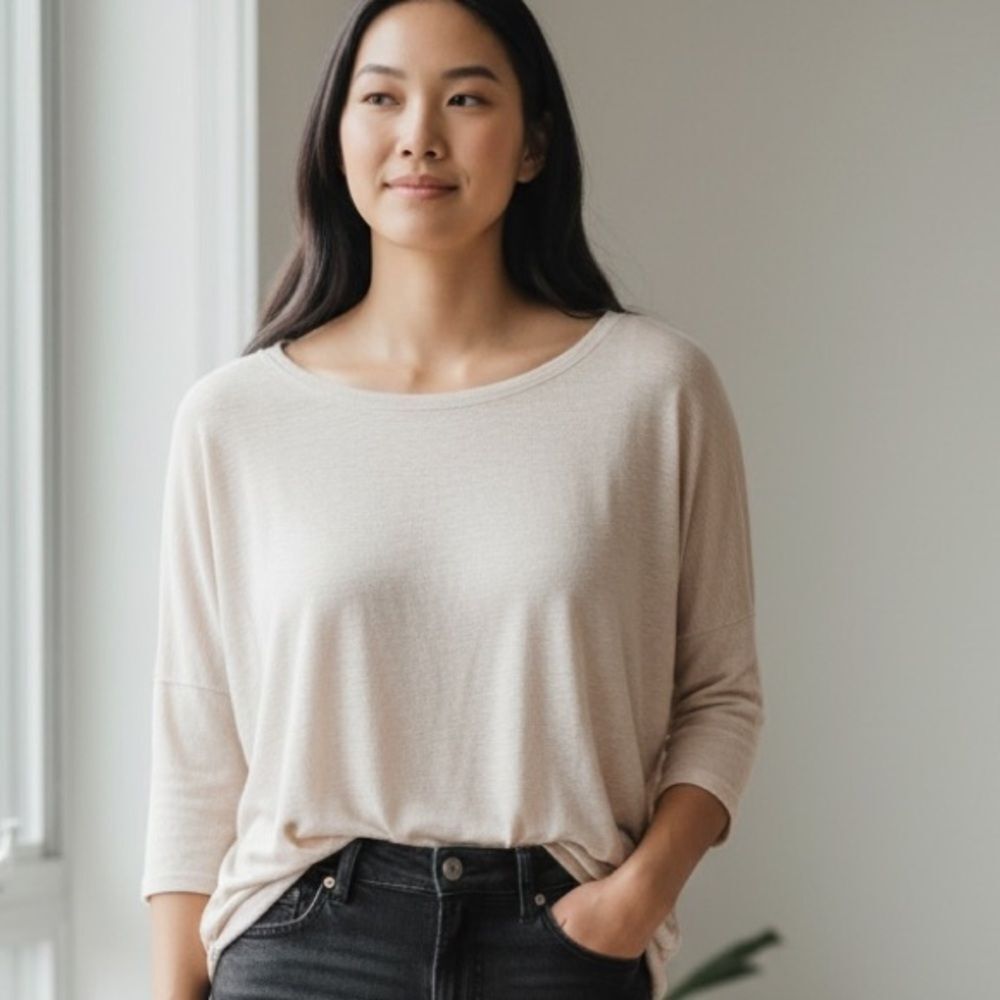 J. Crew Pinkish Peach Linen Top